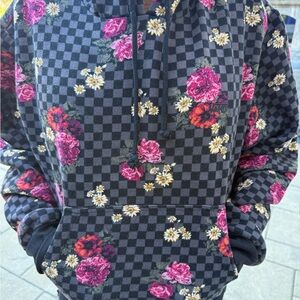 Vans Black and Yellow Floral Hoodie